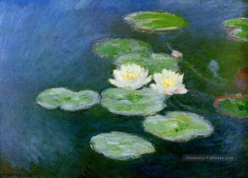 Effet de soirée nénuphars Claude Monet Fleurs impressionnistes Peinture à l'huile